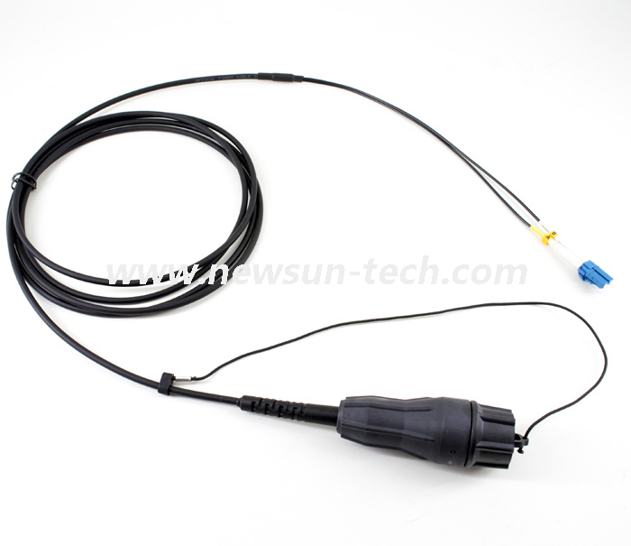 Cable de parche FTTA reforzado con fibra óptica dúplex FLX-LC para exteriores resistente al agua
