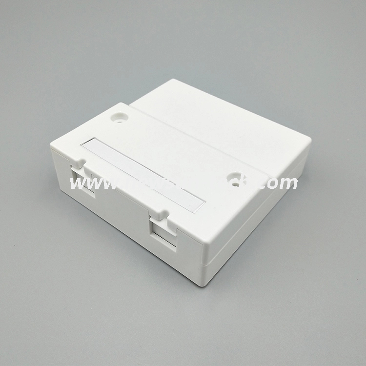 NSTB2-011 Mini 2 puerto Caja de terminación FTTH 86 * 86mm Outlet de pared de fibra óptica con obturador
